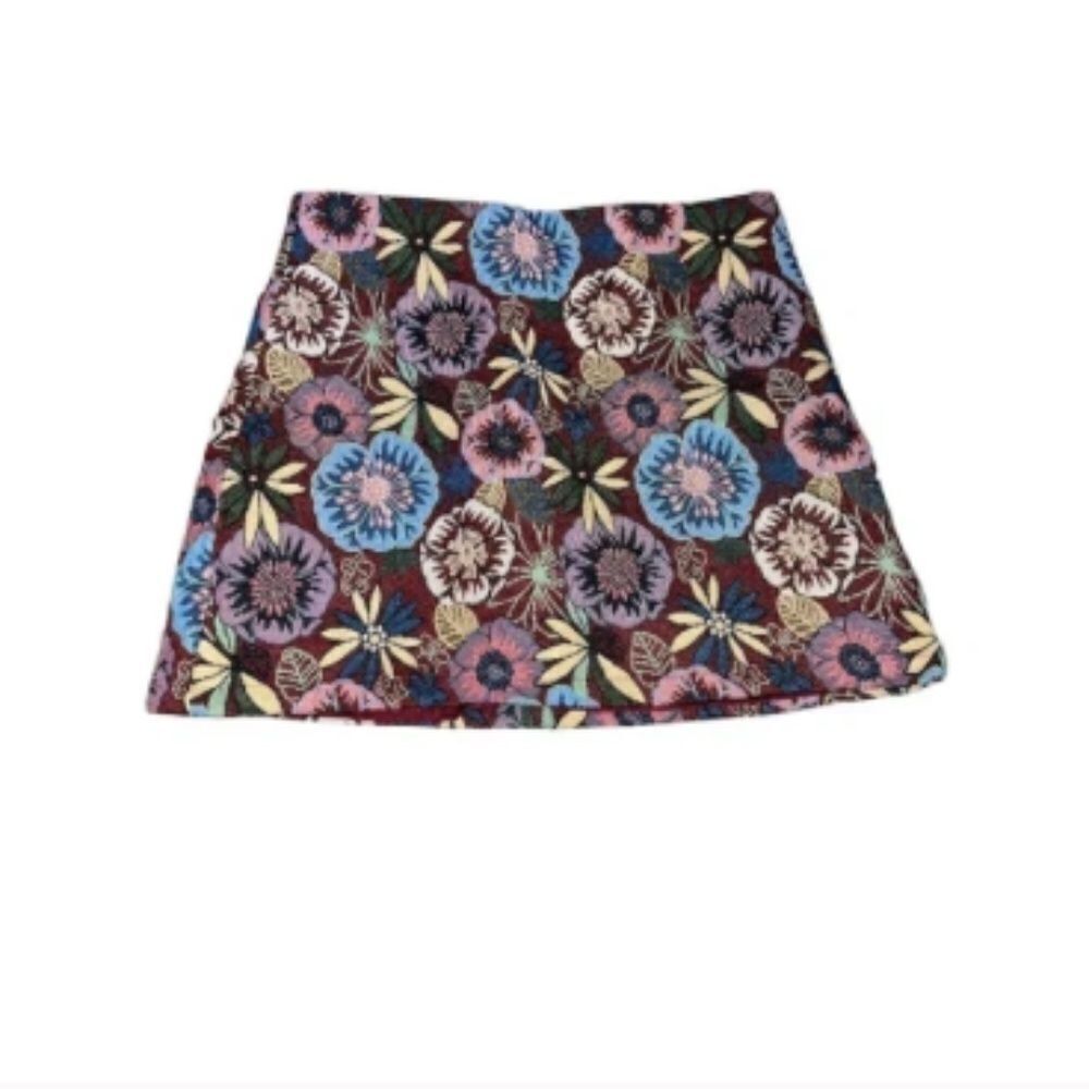 Floral Print 70's Aesthetic High Waisted Mini Skirt